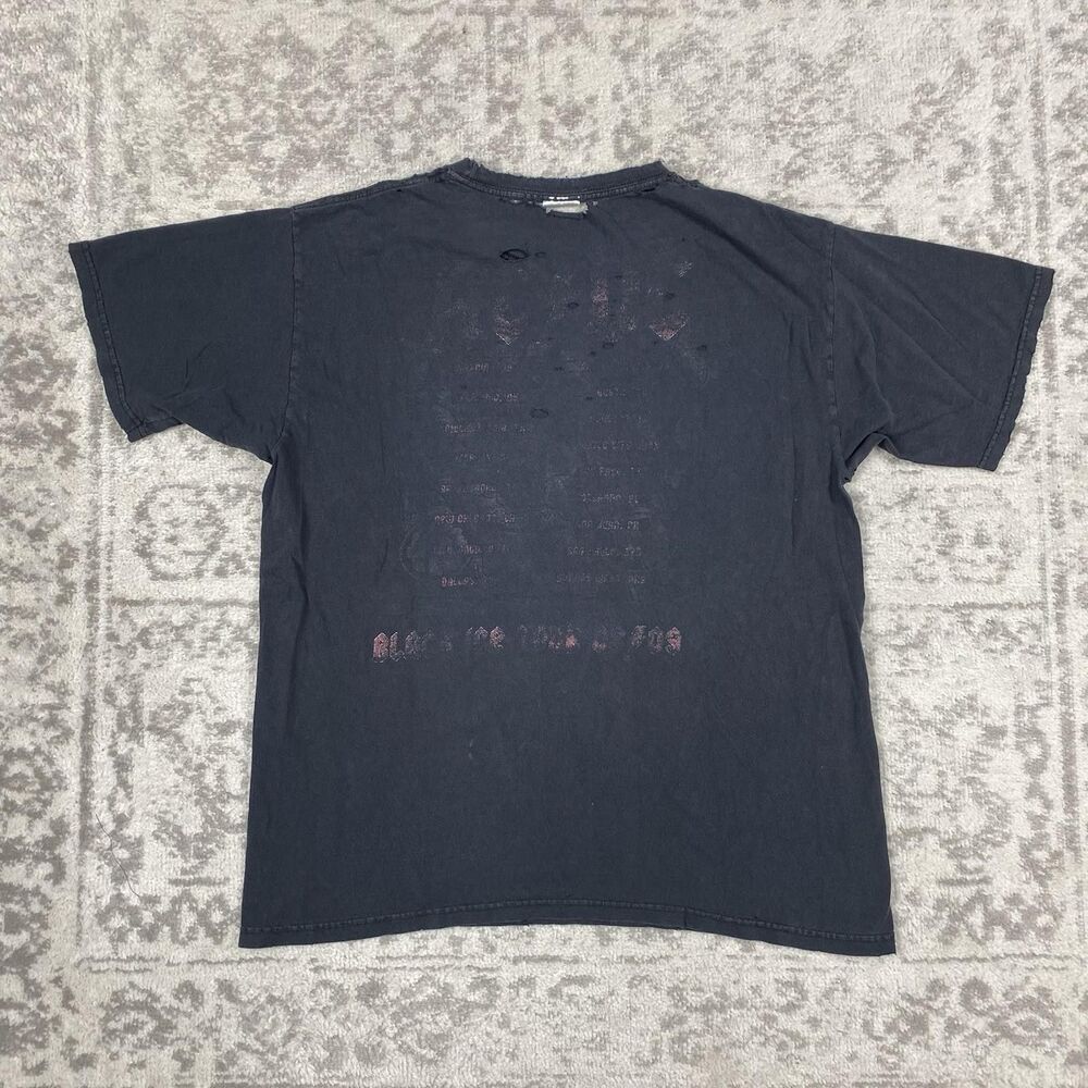 AC/DC T Shirt Mens Distressed Y2K Band Black Short Sleeve Shirt Size LARGE - Picture 5 of 5